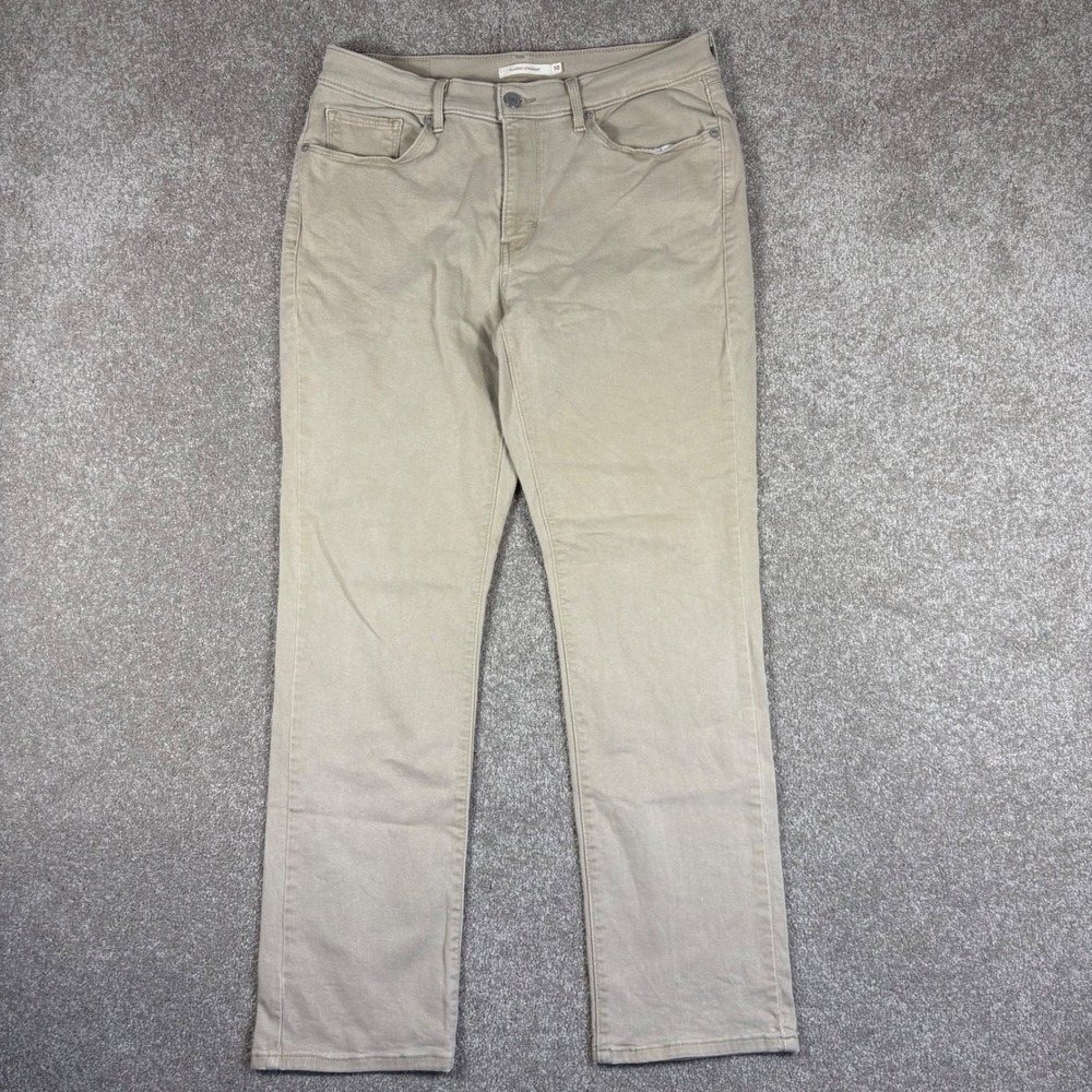 Levis Classic Straight Khaki Tan Jeans Womens Size 10 Stretch Denim Pants